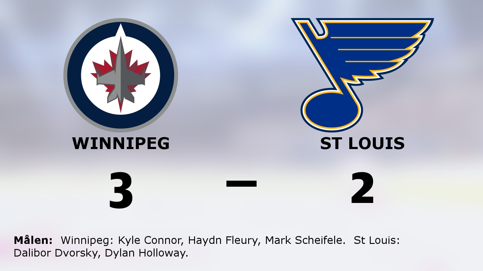 Två poäng för Winnipeg hemma mot St Louis