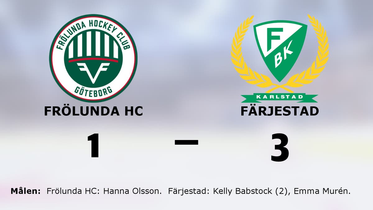 Två mål för Kelly Babstock när Färjestad vann mot Frölunda HC
