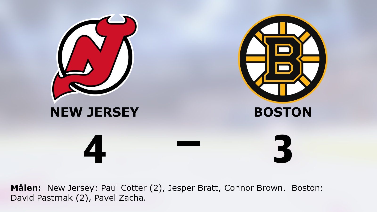 New Jersey starkast – segrade efter förlängning mot Boston