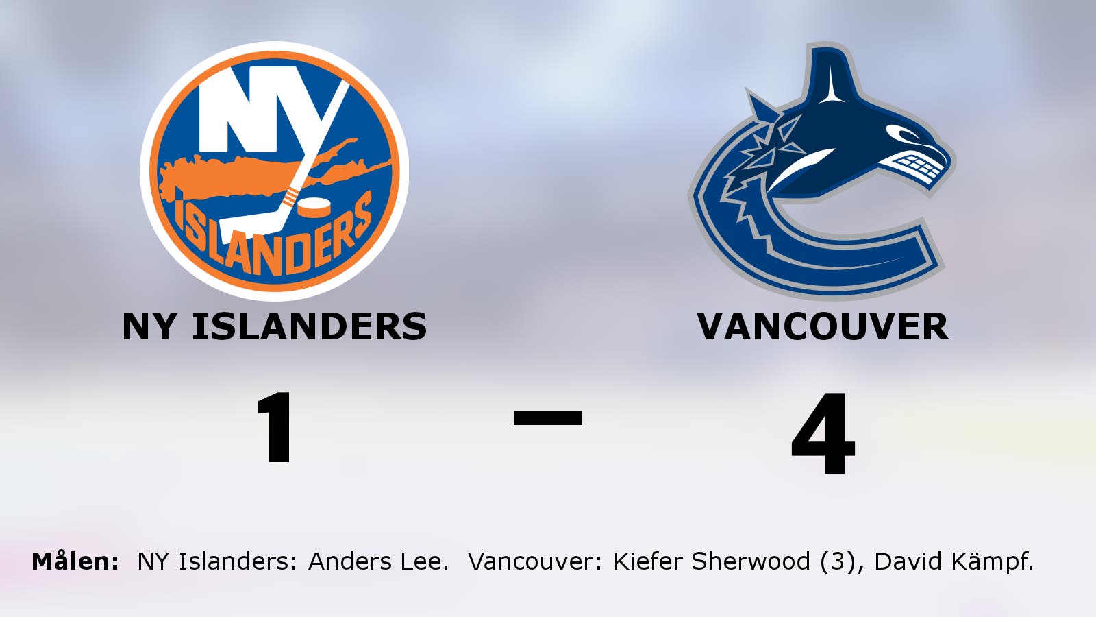 Seger för Vancouver – efter Kiefer Sherwoods hattrick