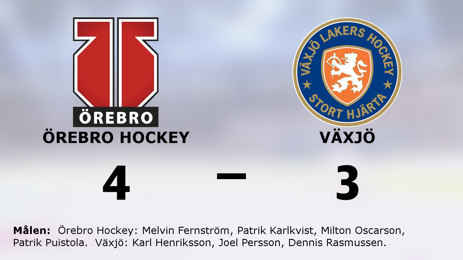 Äntligen seger för Örebro Hockey mot Växjö