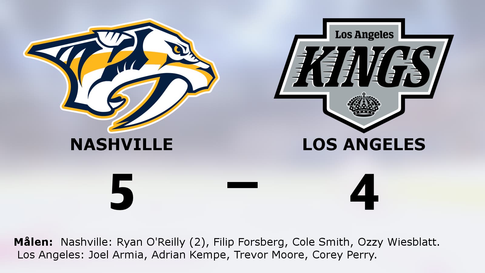 Straffseger för Nashville hemma mot Los Angeles