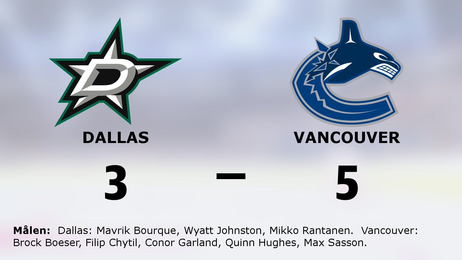 Vancouver vann efter drömvändning i andra mot Dallas