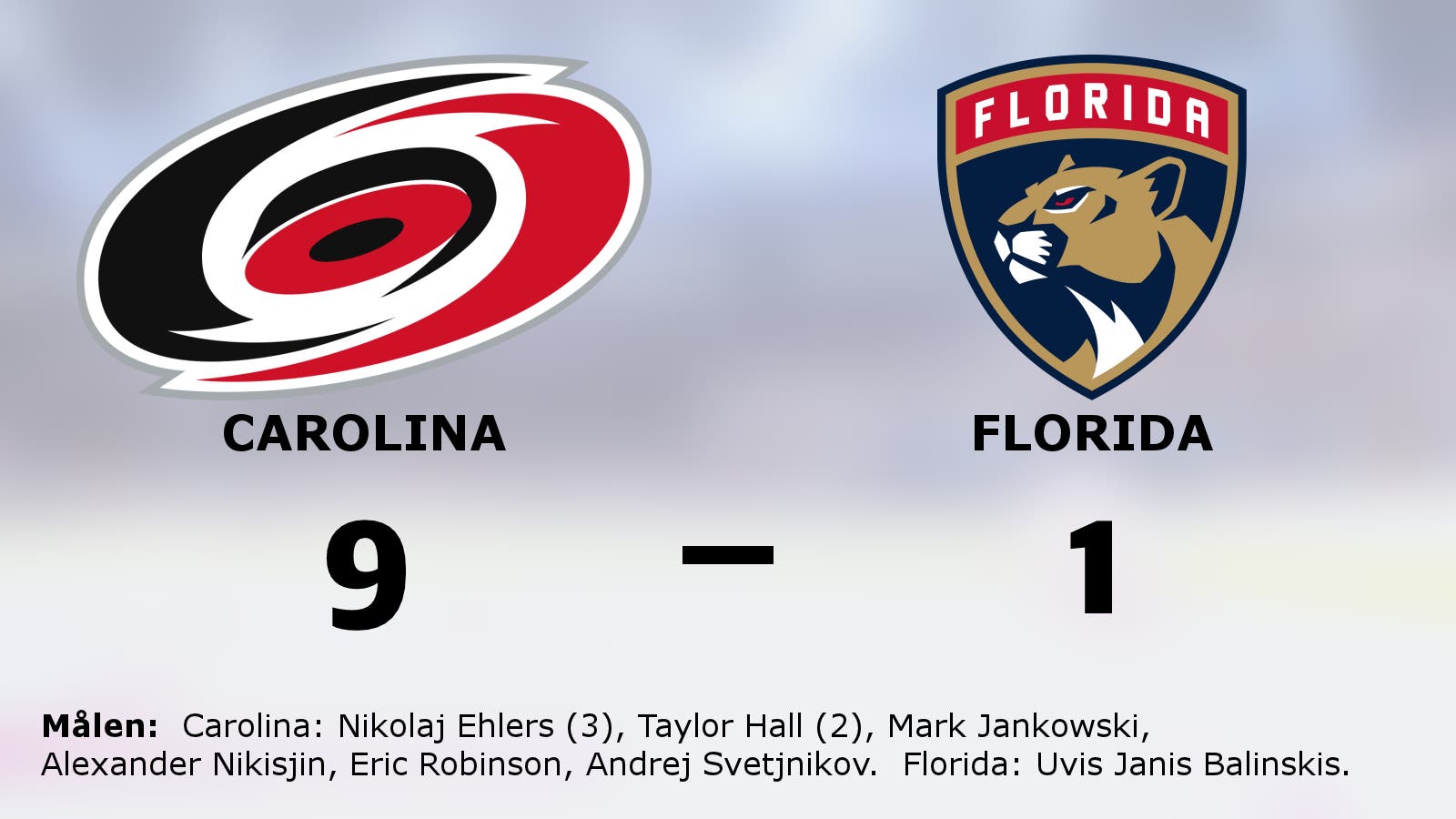 Carolina utklassade Florida – vann med 9–1