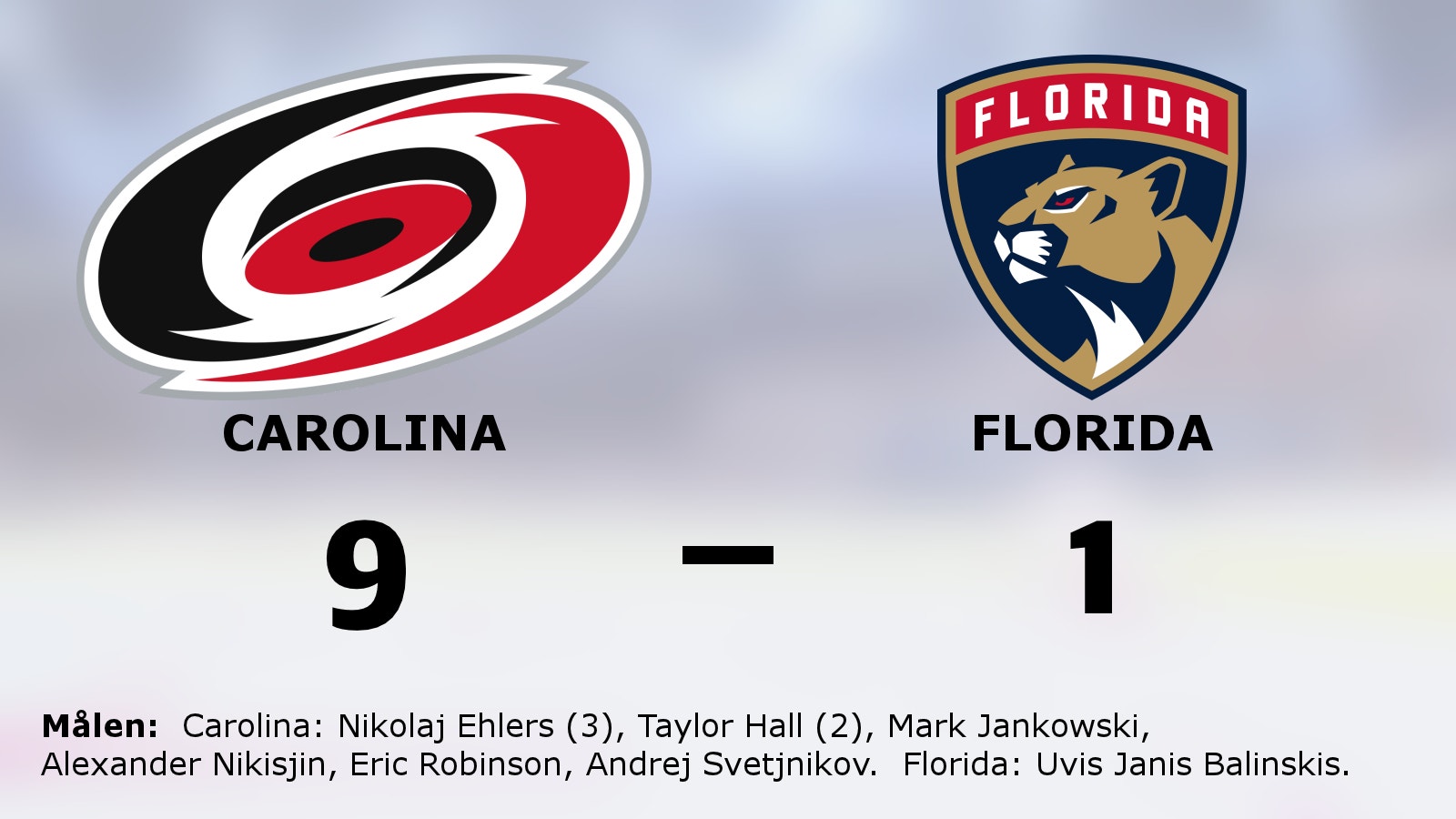 Carolina utklassade Florida – vann med 9–1