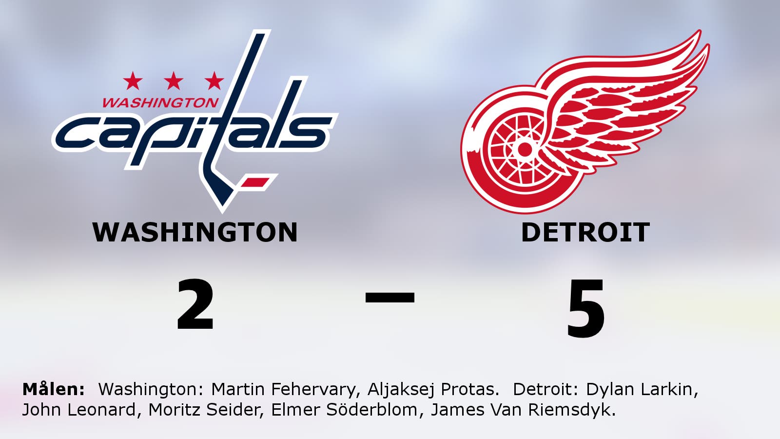 Stark seger för Detroit i toppmatchen mot Washington