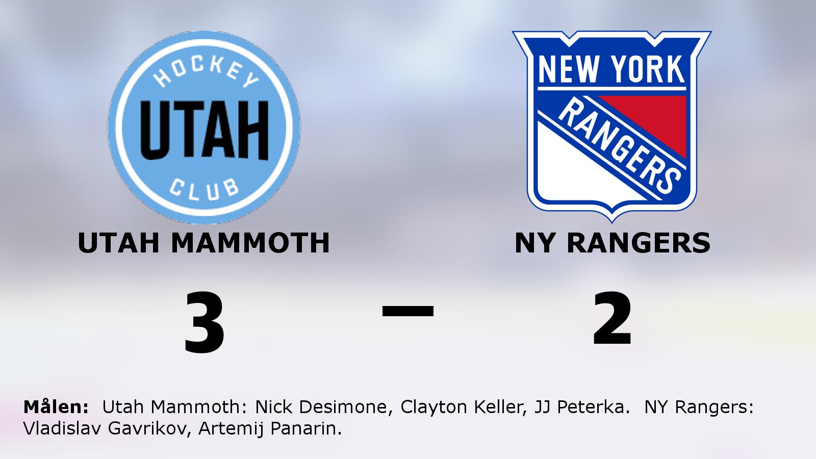 Utah Mammoth bröt tunga sviten mot NY Rangers