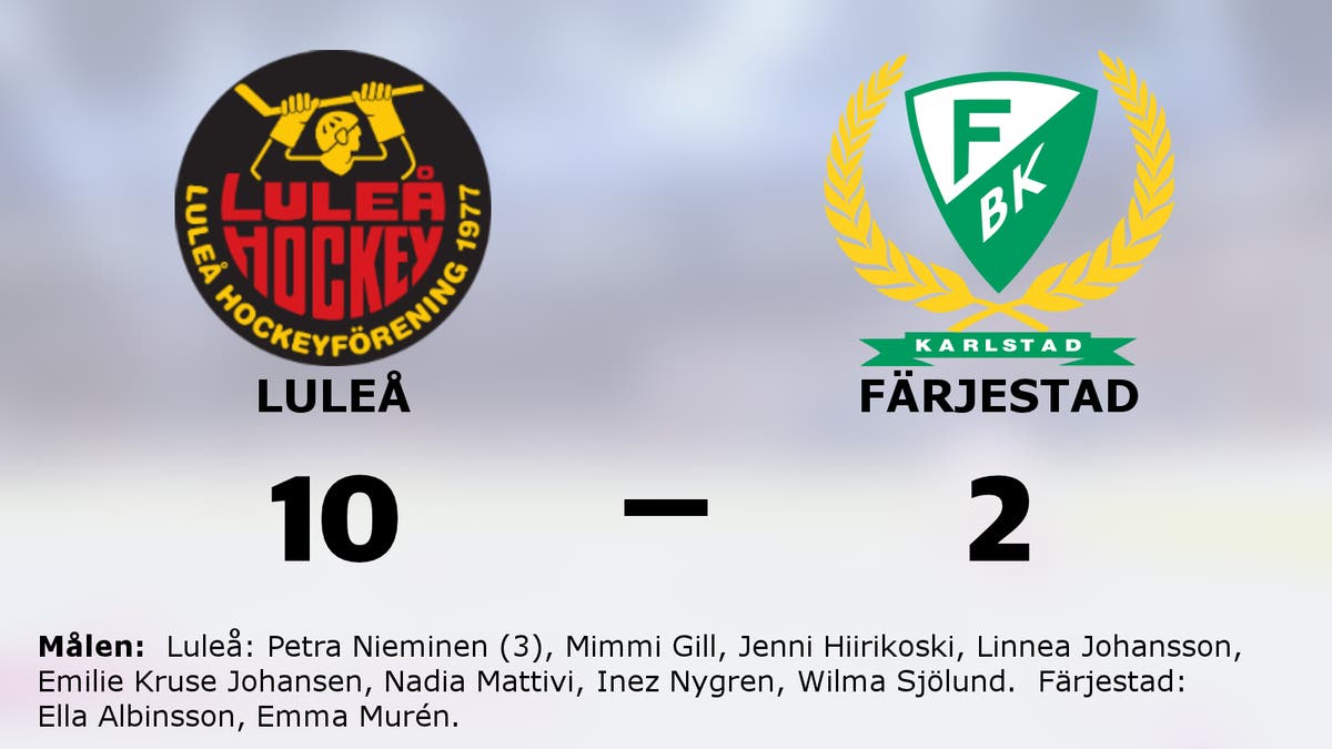 Luleå utklassade Färjestad – vann med 10–2