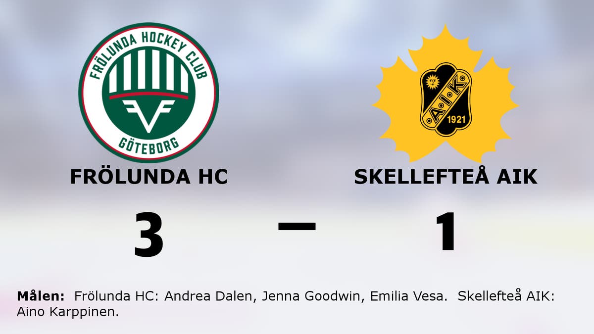 Frölunda HC tog ännu en seger – 3–1 mot Skellefteå AIK