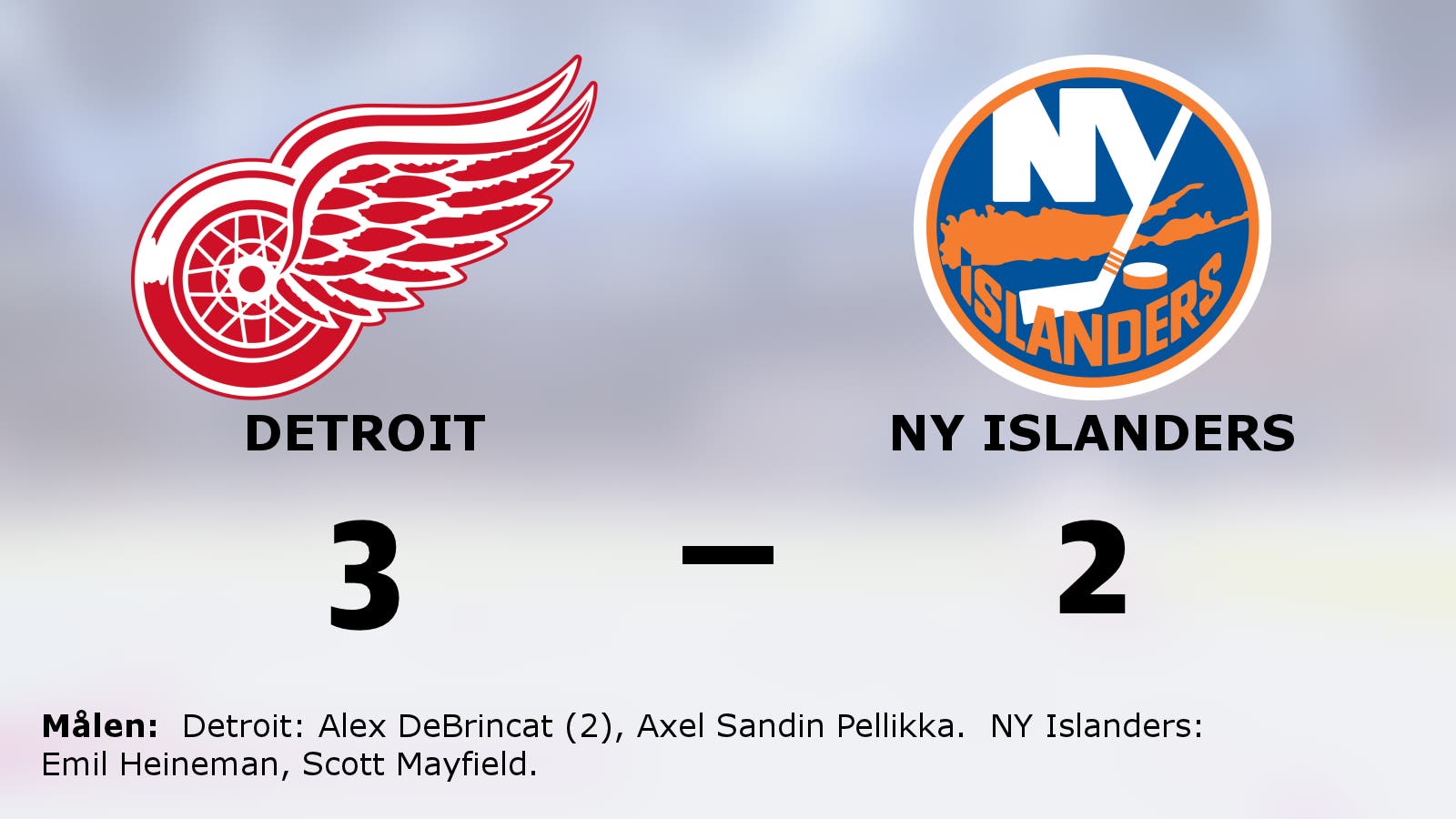Detroit vann toppmötet mot NY Islanders