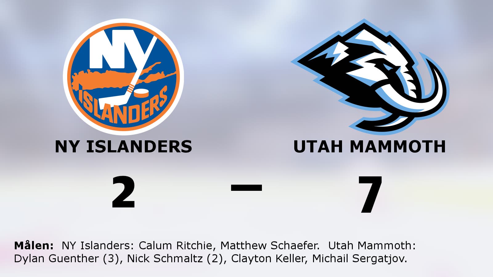 Utah Mammoth avgjorde – fyra mål i sista perioden
