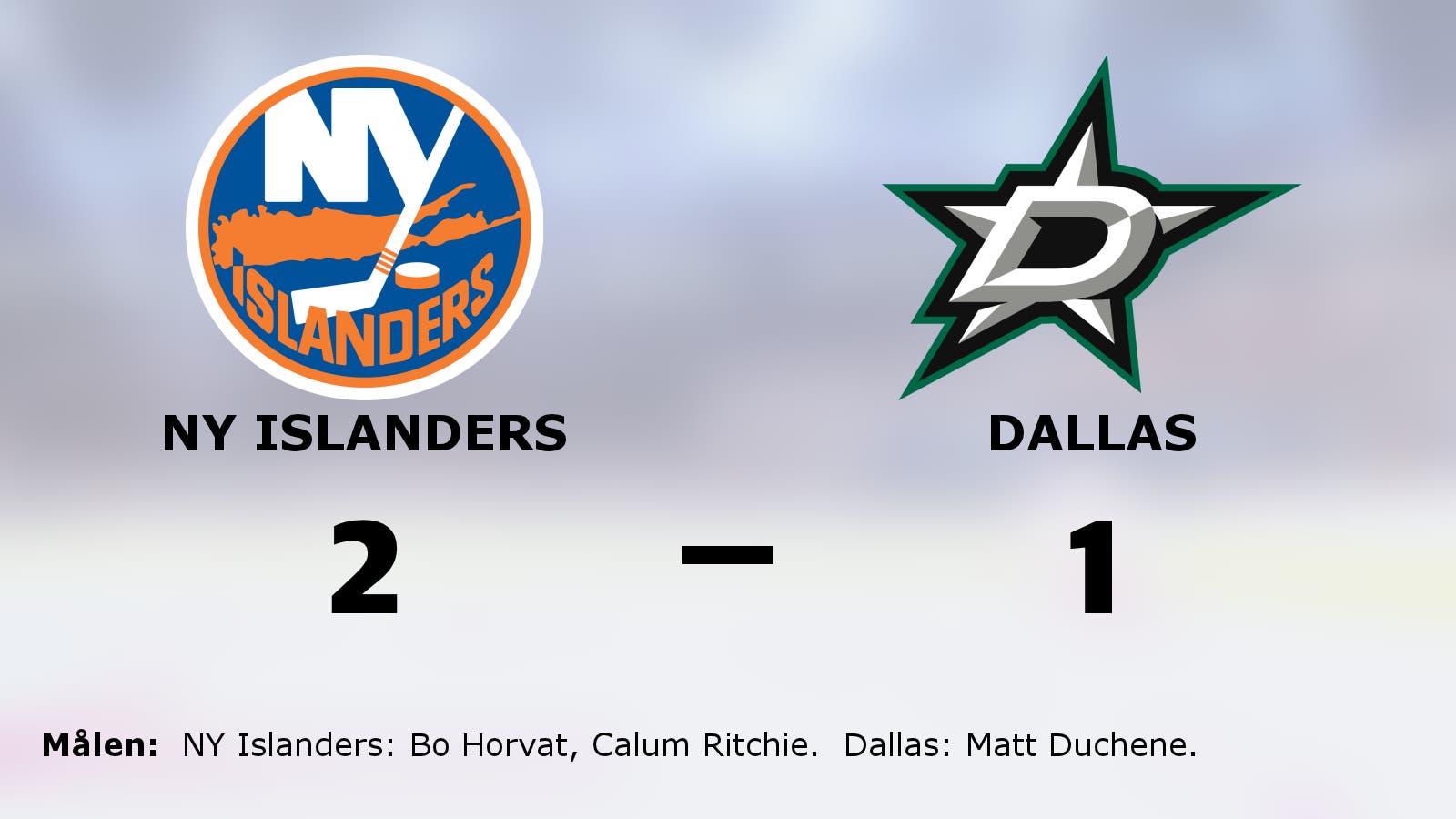 Horvat och Ritchie avgjorde när NY Islanders slog Dallas