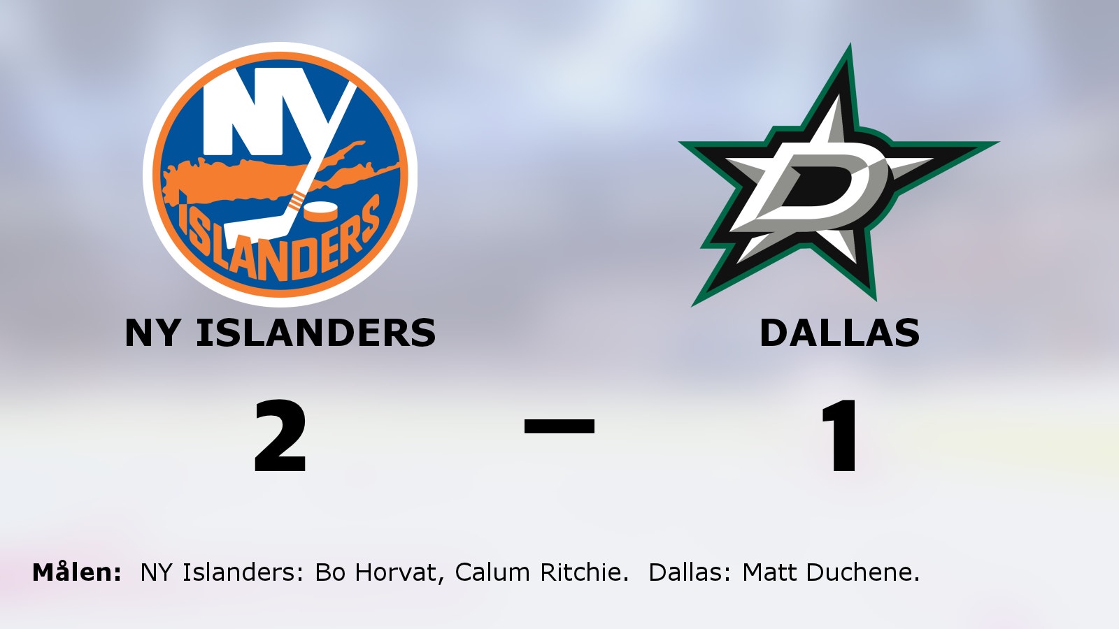 Horvat och Ritchie avgjorde när NY Islanders slog Dallas