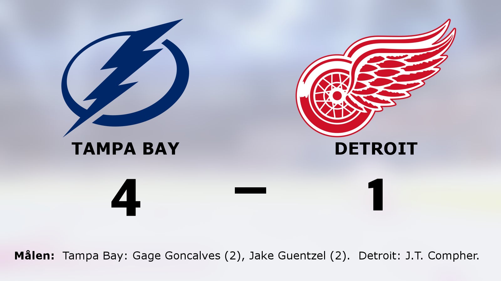 Tampa Bay segrade mot Detroit i NHL