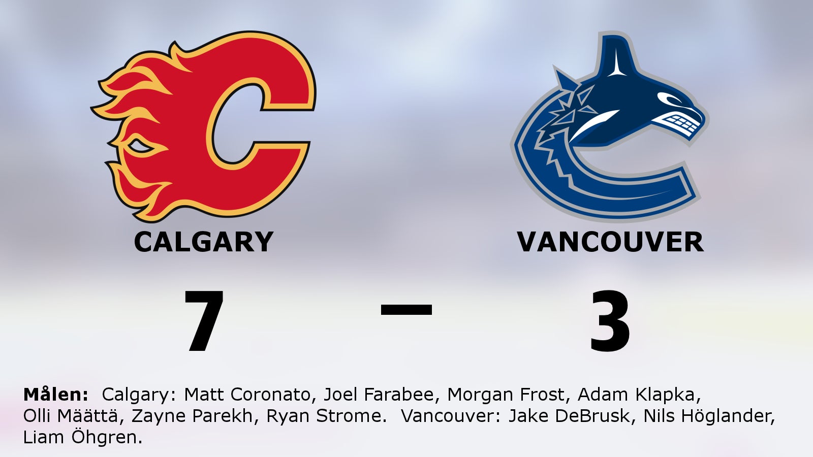 Calgary besegrade Vancouver på hemmaplan