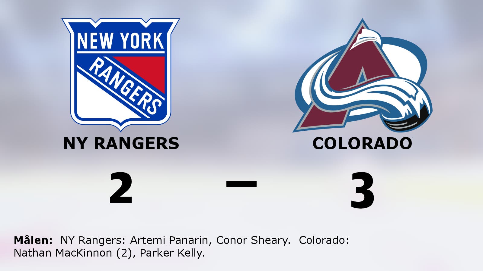 Colorados segerrad mot NY Rangers intakt