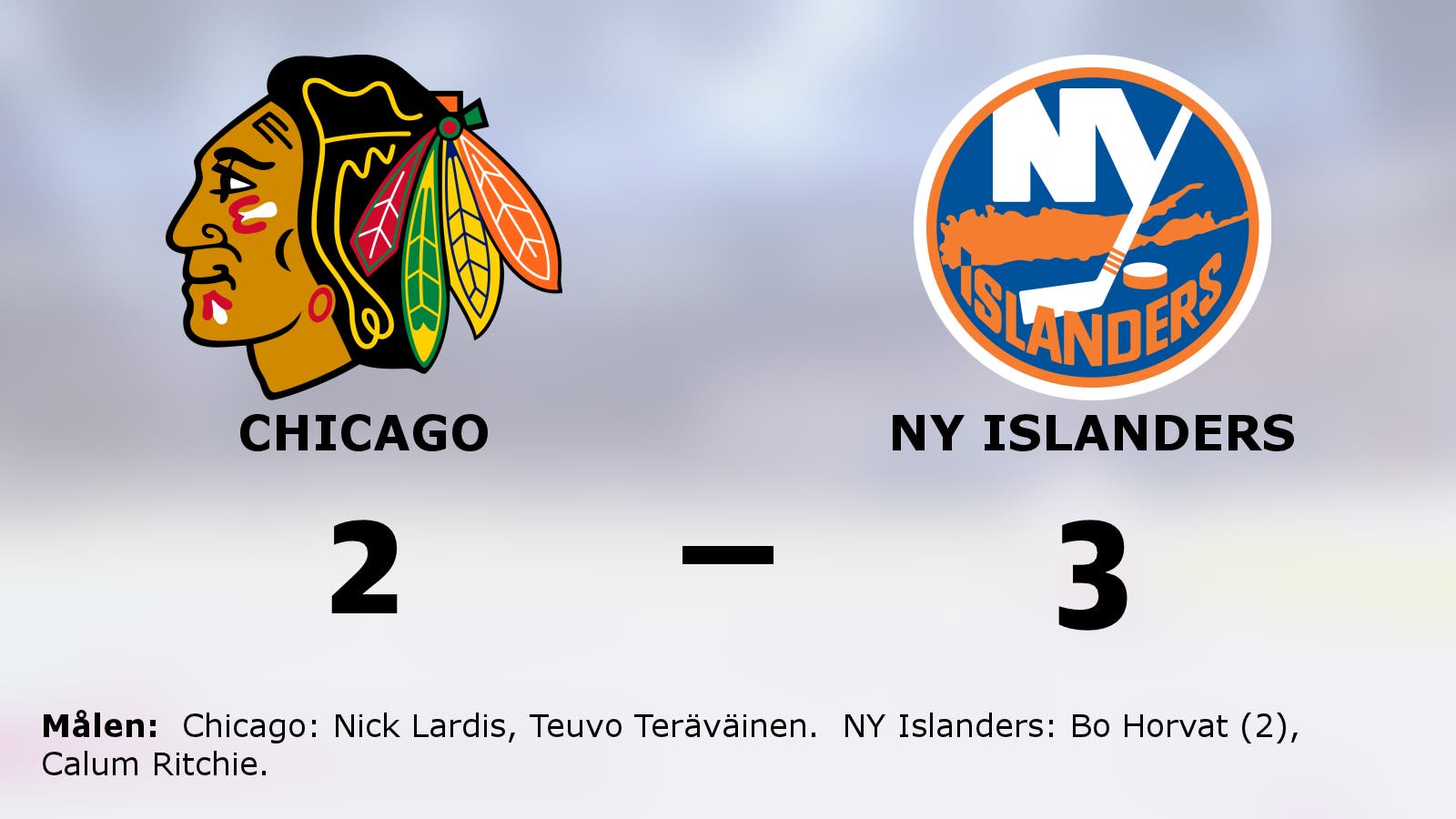 Straffseger för NY Islanders borta mot Chicago
