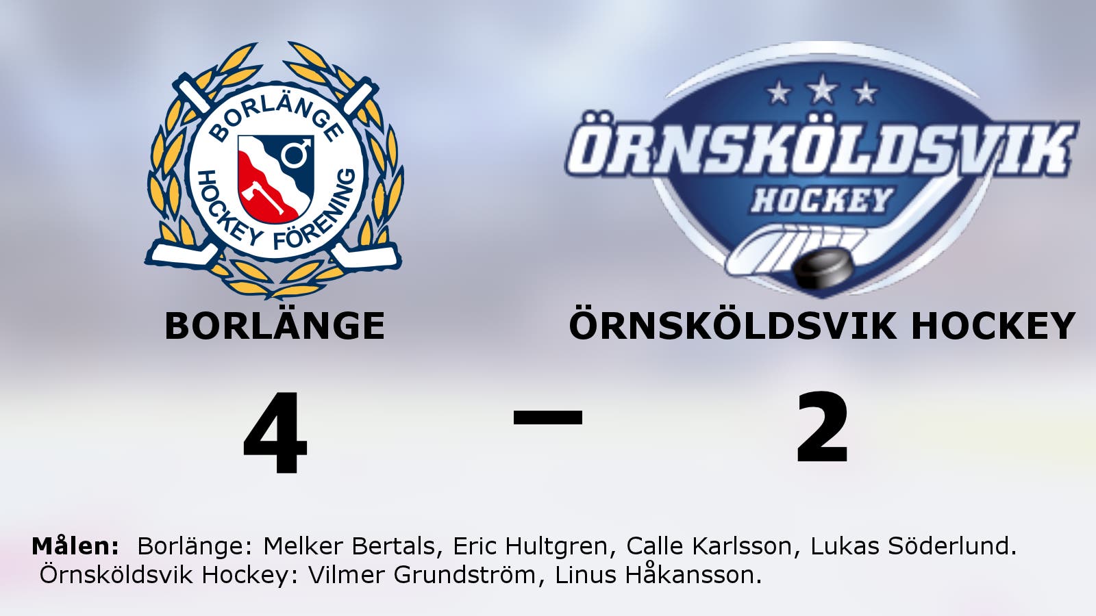Borlänge vann med 4–2 mot Örnsköldsvik Hockey
