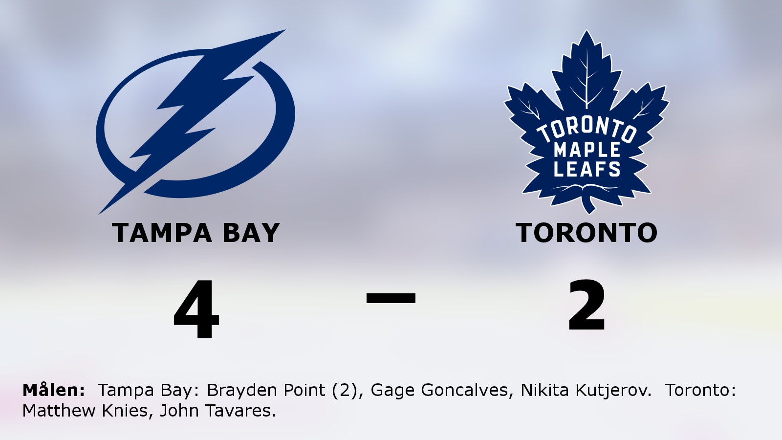 Formstarka Tampa Bay tog ny seger mot Toronto