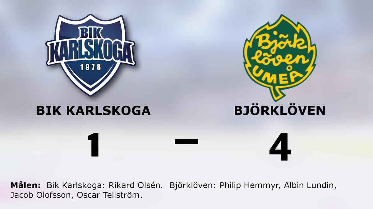 Ny seger för Björklöven i tuffa mötet med Bik Karlskoga