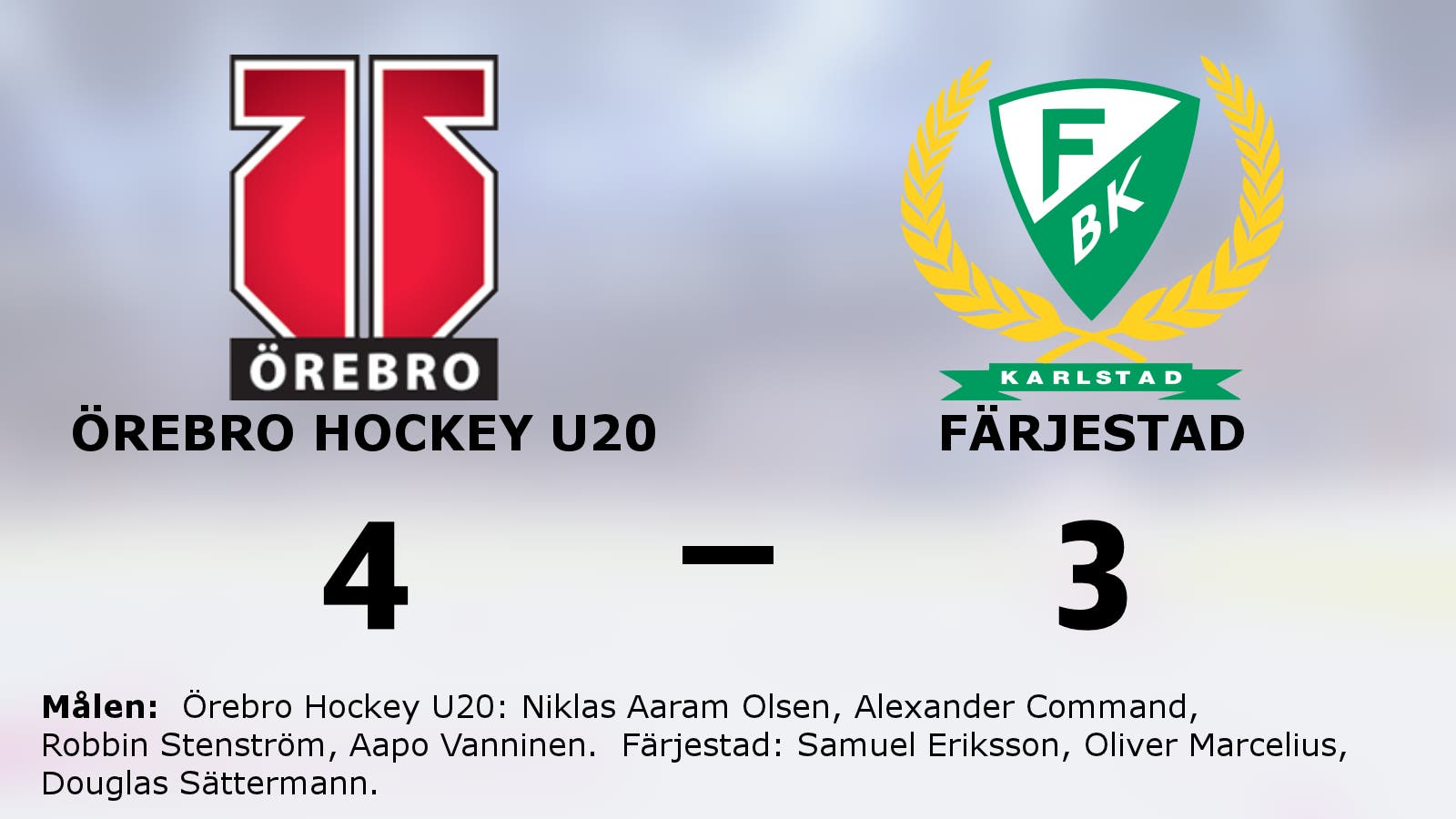 Seger för Örebro Hockey U20 hemma mot Färjestad