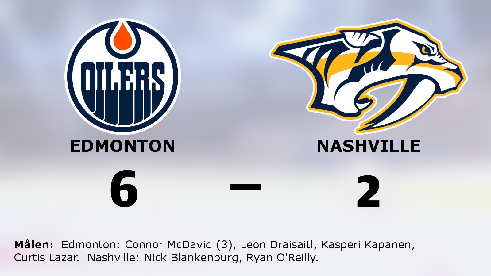 Edmontons starka svit mot Nashville fortsätter