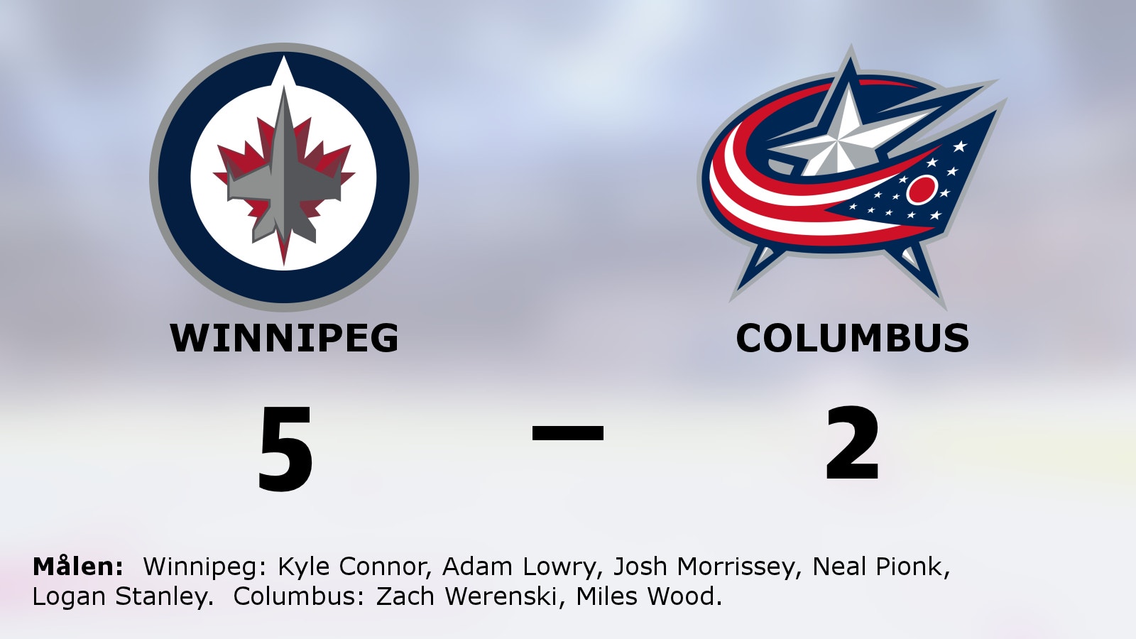 Winnipeg besegrade Columbus med 5–2