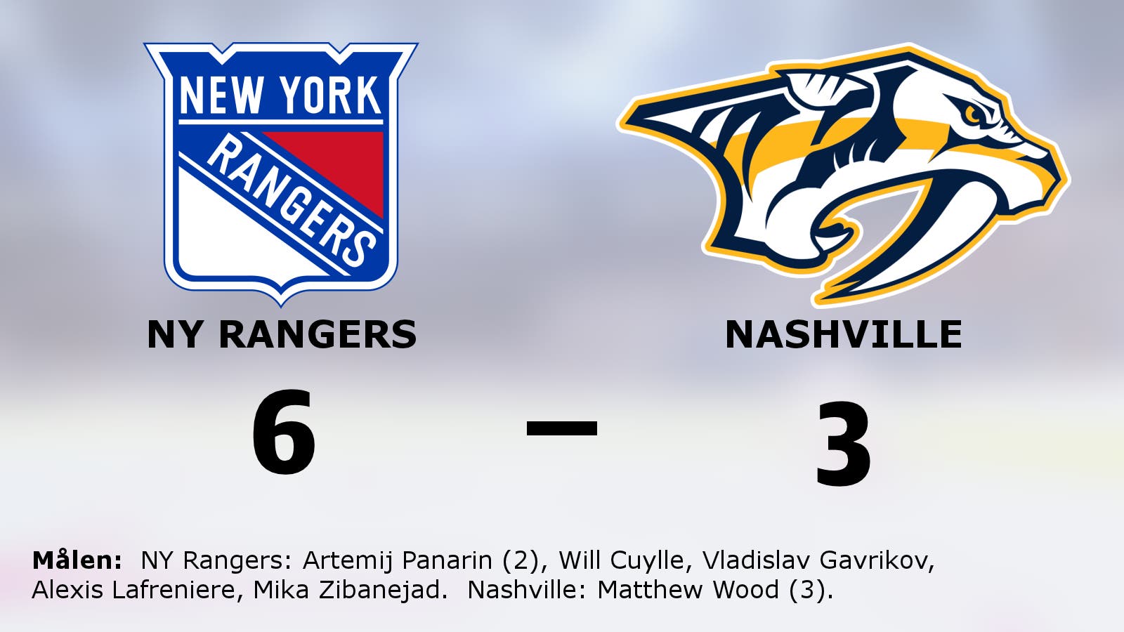 NY Rangers vann mot Nashville – Artemij Panarin blev matchvinnare