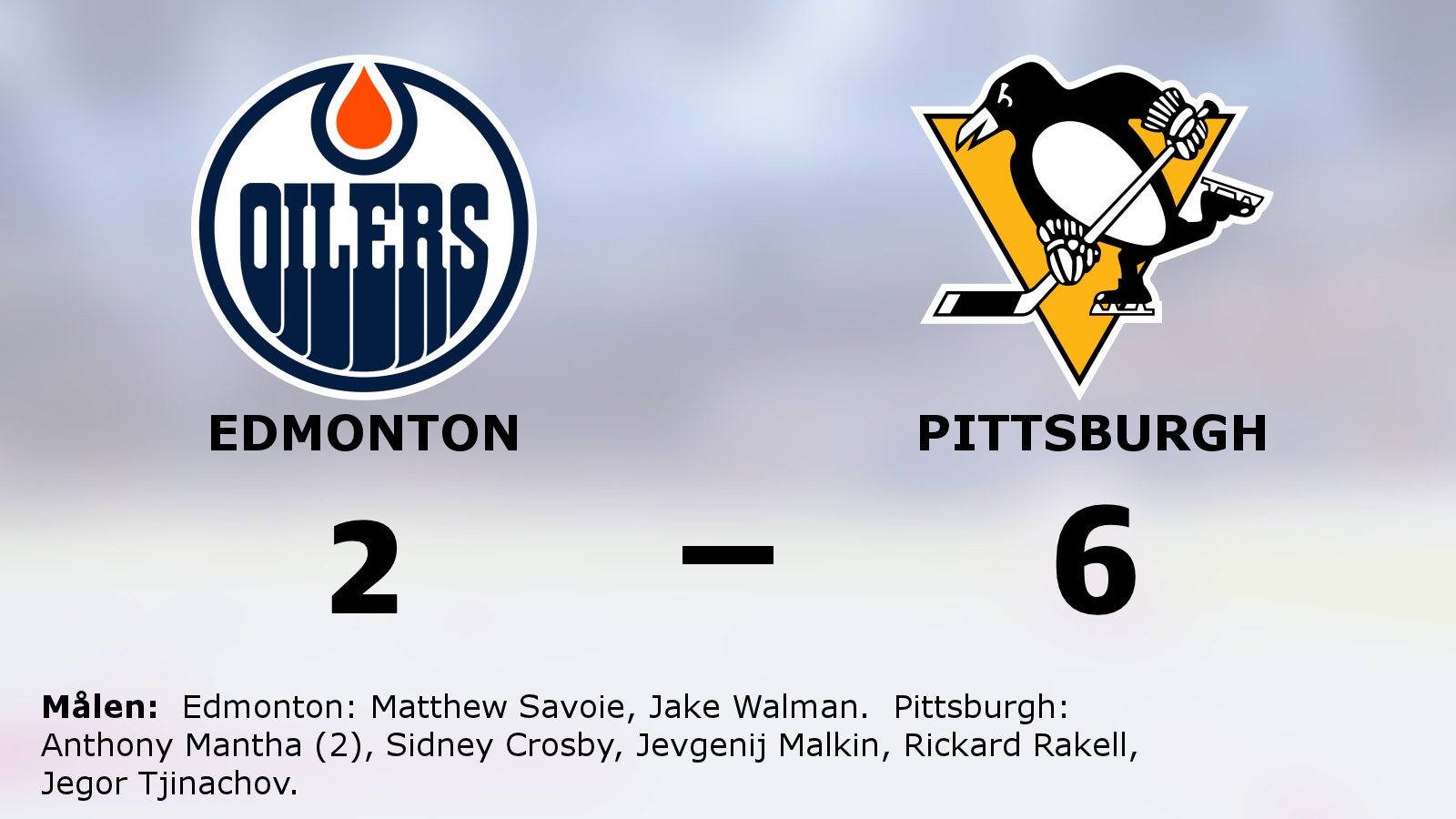 Pittsburgh vann toppmötet mot Edmonton
