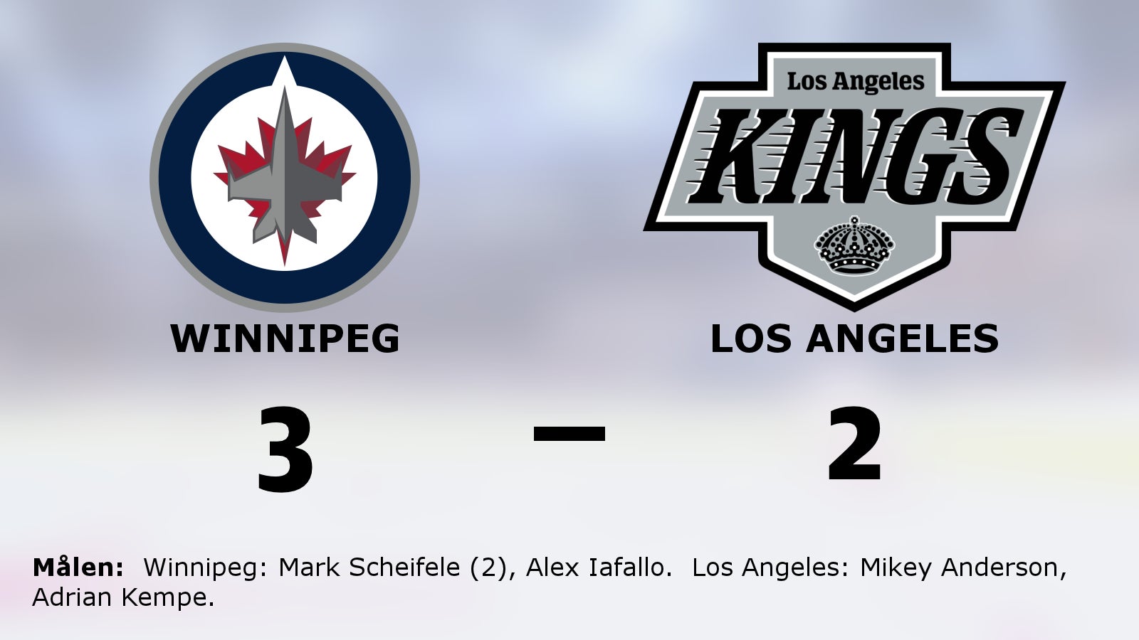 Winnipeg avgjorde tät match mot Los Angeles i tredje perioden