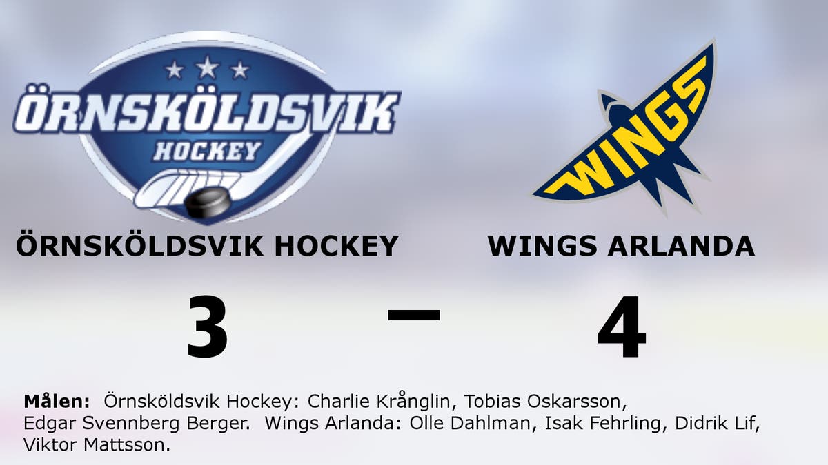 Wings Arlanda starkast – avgjorde i förlängningen mot Örnsköldsvik Hockey