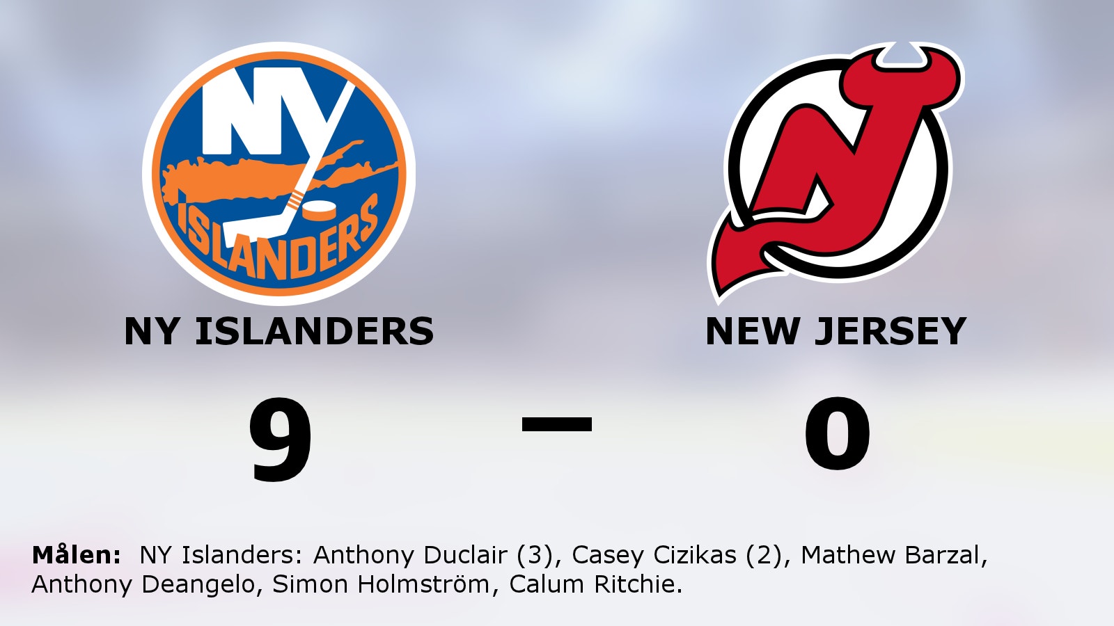 NY Islanders segerrad mot New Jersey intakt