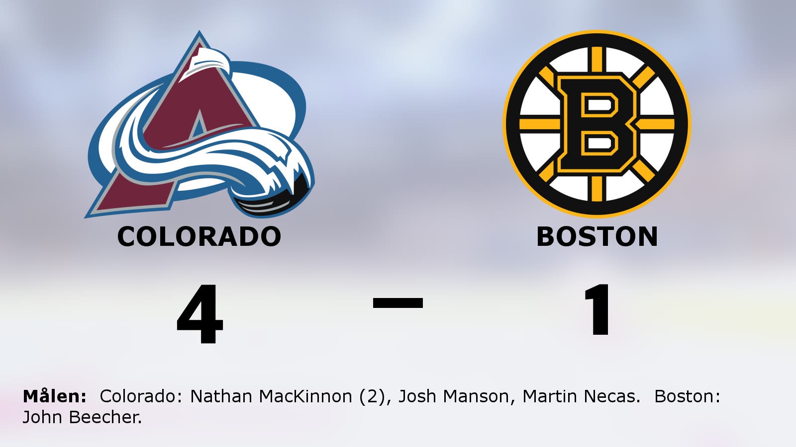 Nathan MacKinnon i målform när Colorado vann mot Boston