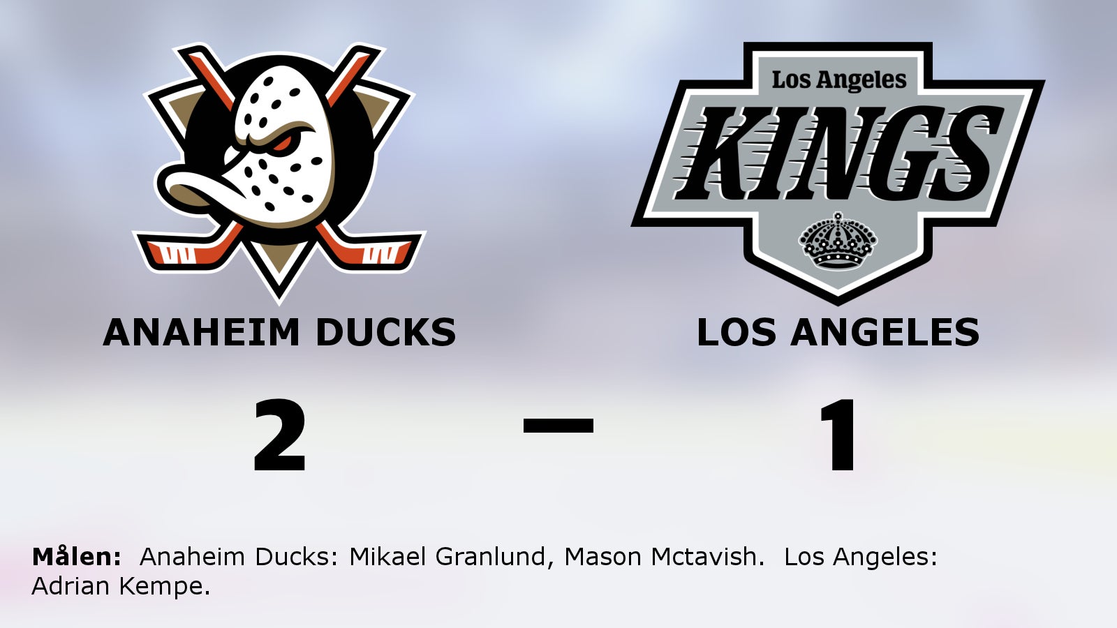 Anaheim Ducks avgjorde i förlängningen mot Los Angeles