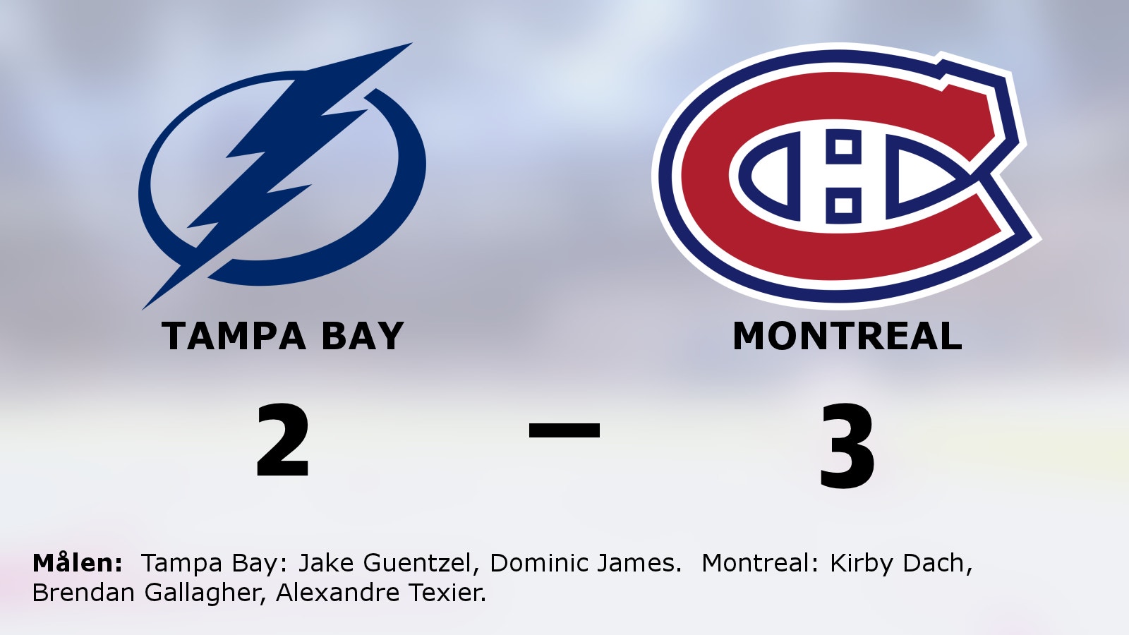 Montreal med ny seger i matchserien mot Tampa Bay
