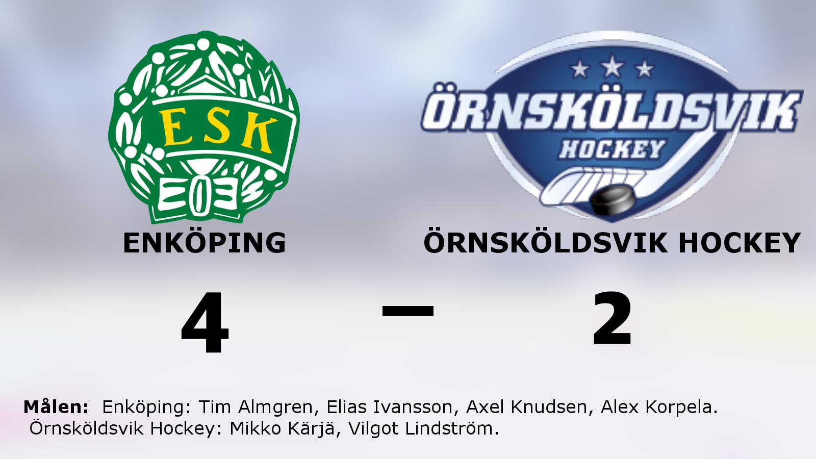 Seger för Enköping mot Örnsköldsvik Hockey