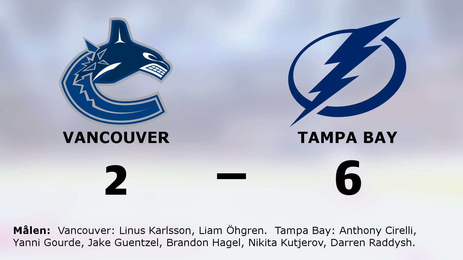 Tampa Bay säkrade seger mot Vancouver