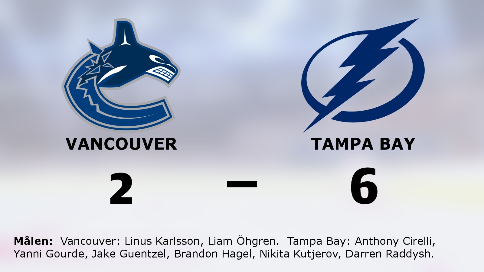 Tampa Bay säkrade seger mot Vancouver
