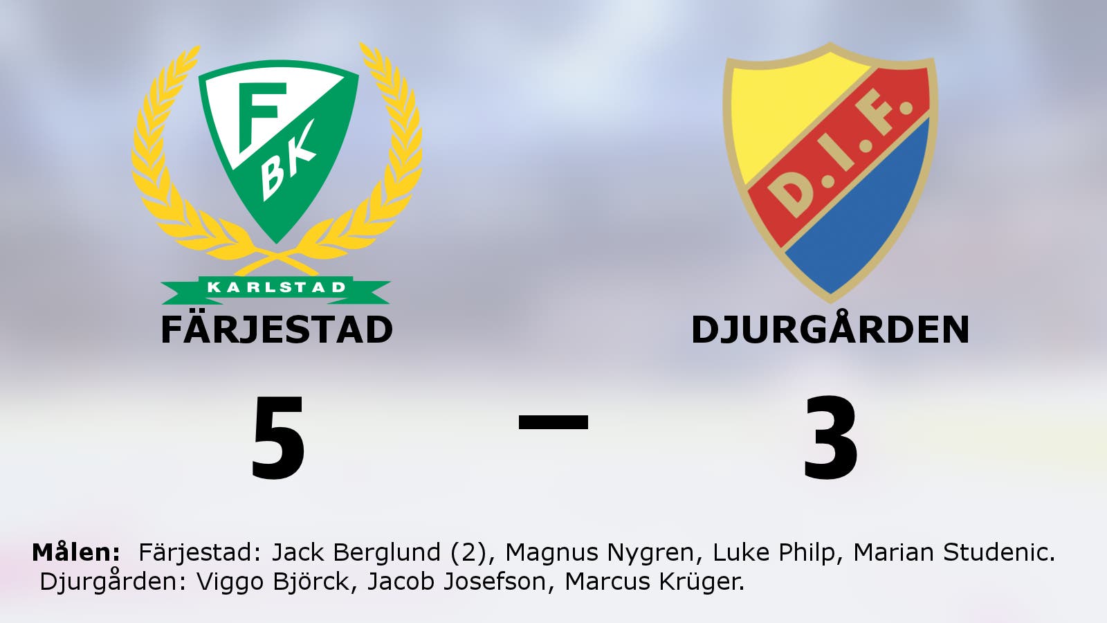 Jack Berglund gjorde två mål för Färjestad i segern mot Djurgården