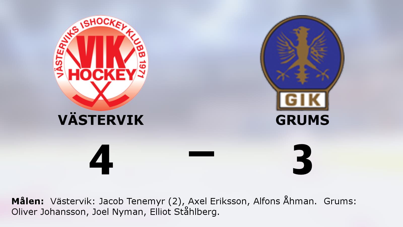 Västerviks segerrad mot Grums intakt