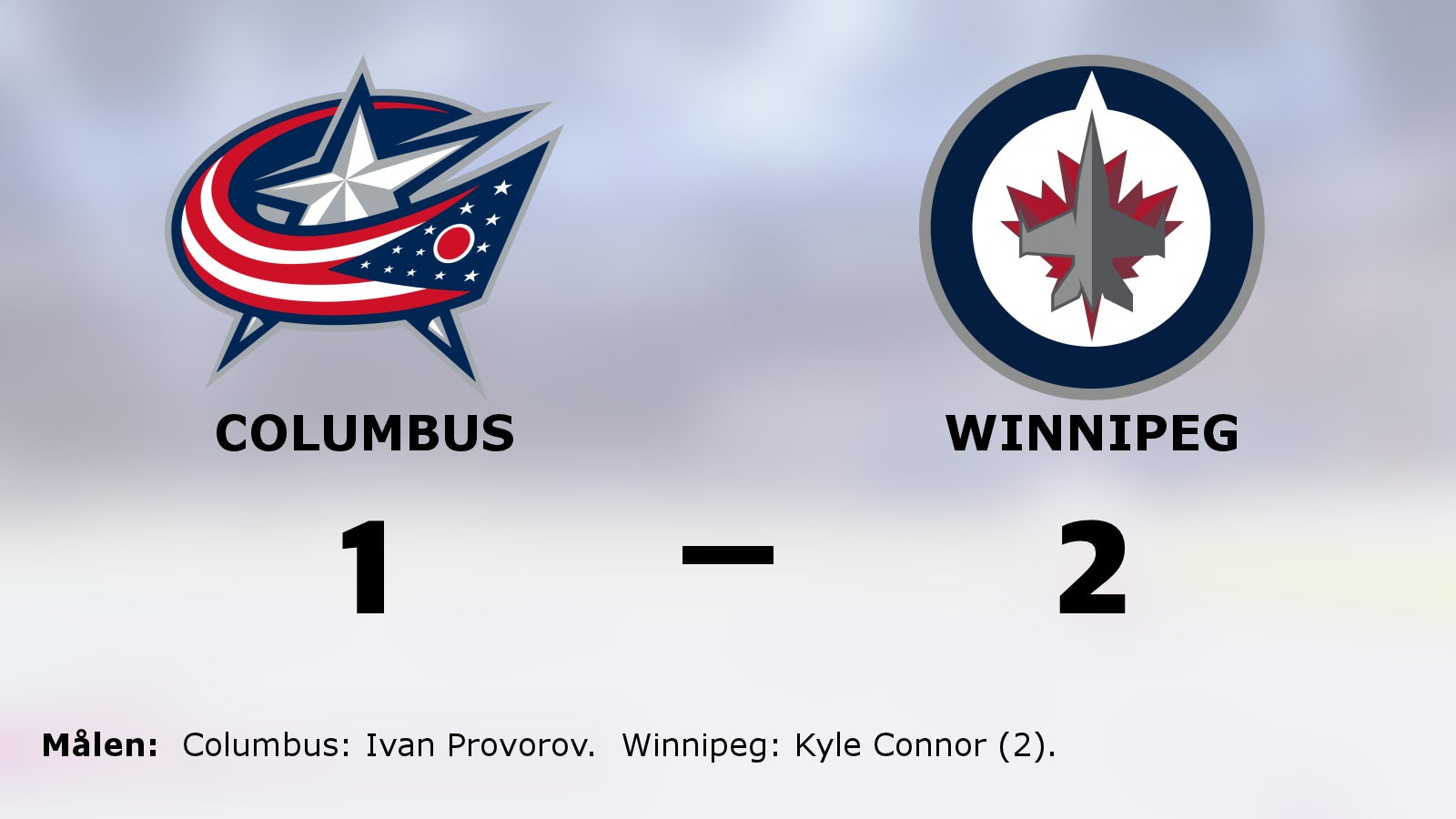 Winnipeg vann efter avgörande i tredje perioden mot Columbus