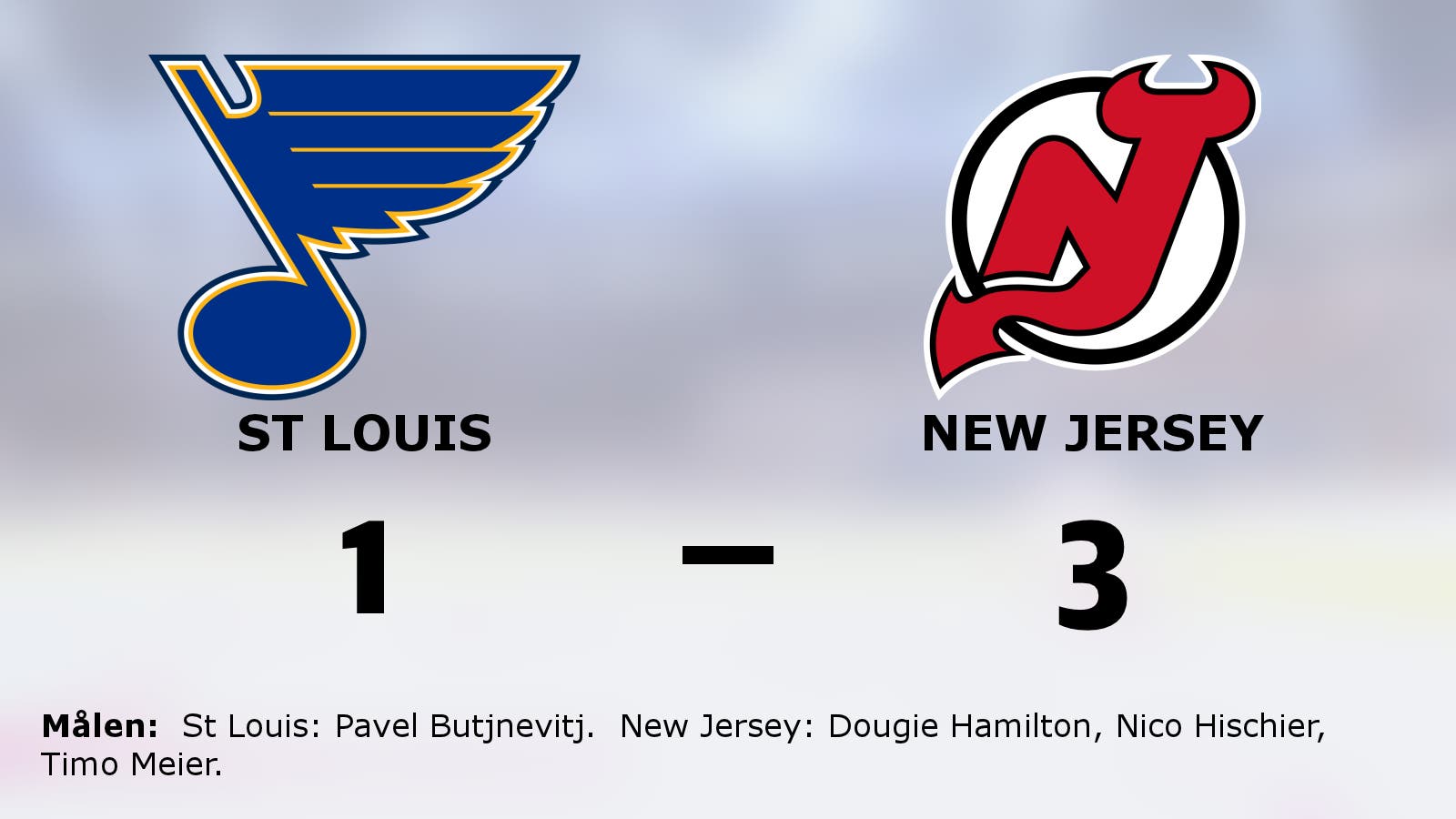 New Jersey bröt tuffa sviten – 3–1 mot St Louis