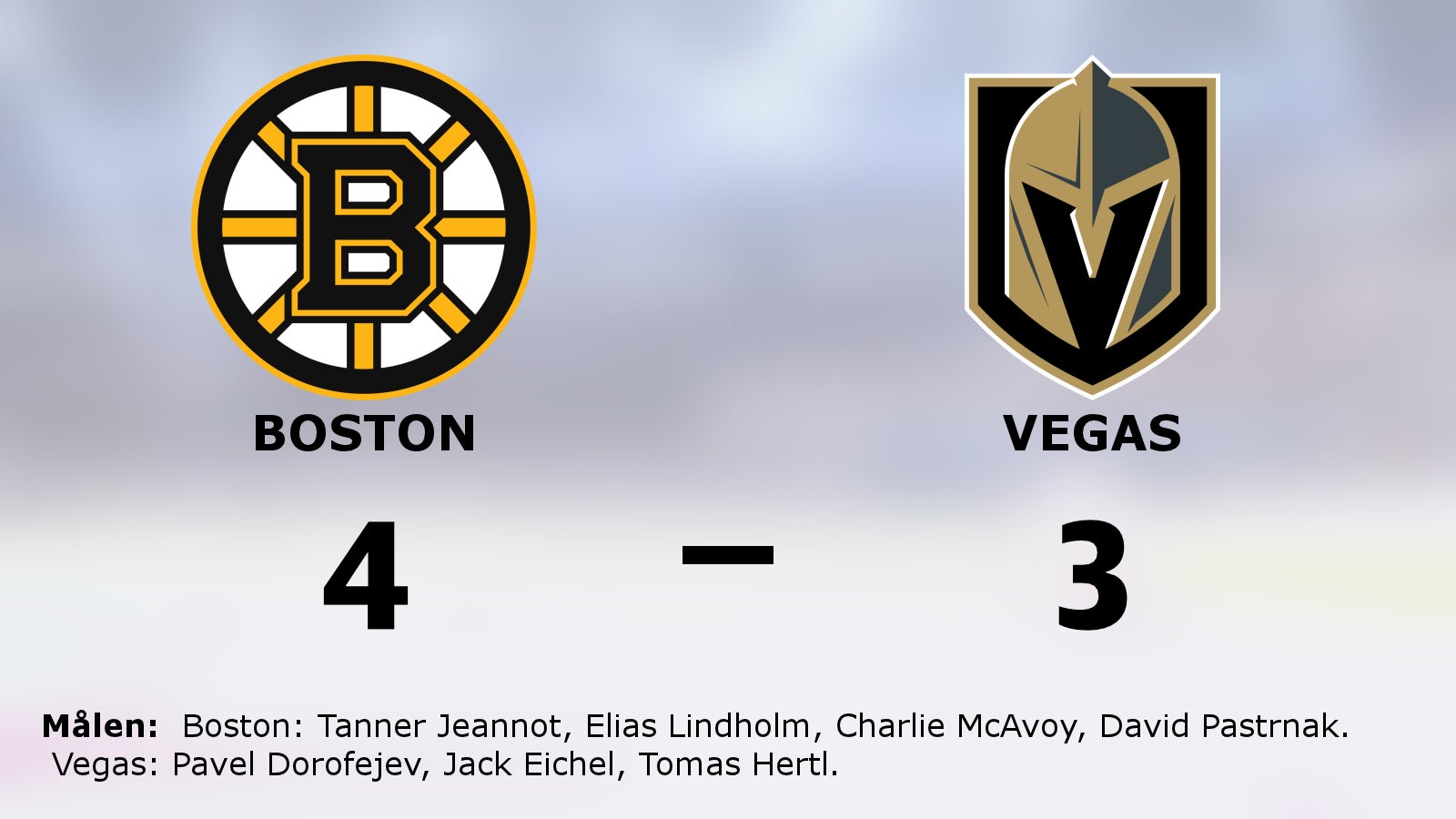 Boston vann efter stark start mot Vegas