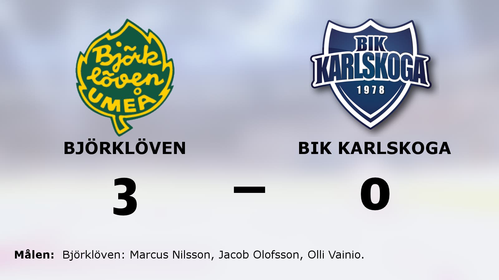Björklöven hetast i toppmötet med Bik Karlskoga