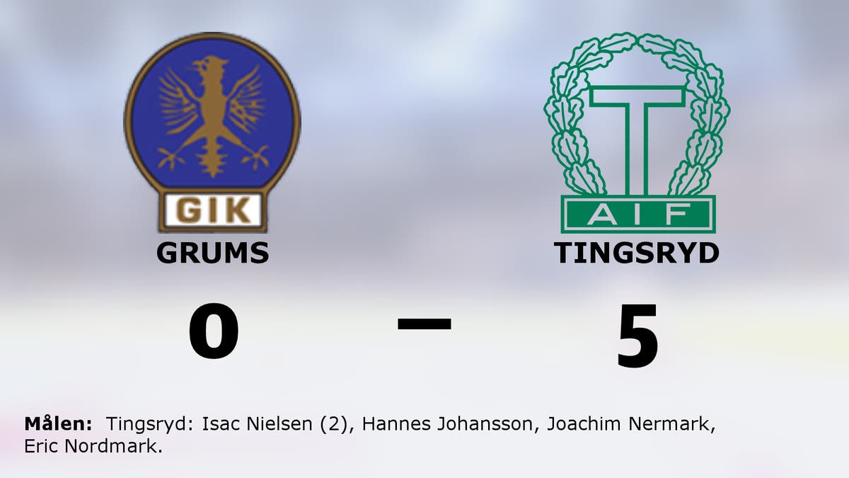 Klar seger för Tingsryd som höll nollan mot Grums