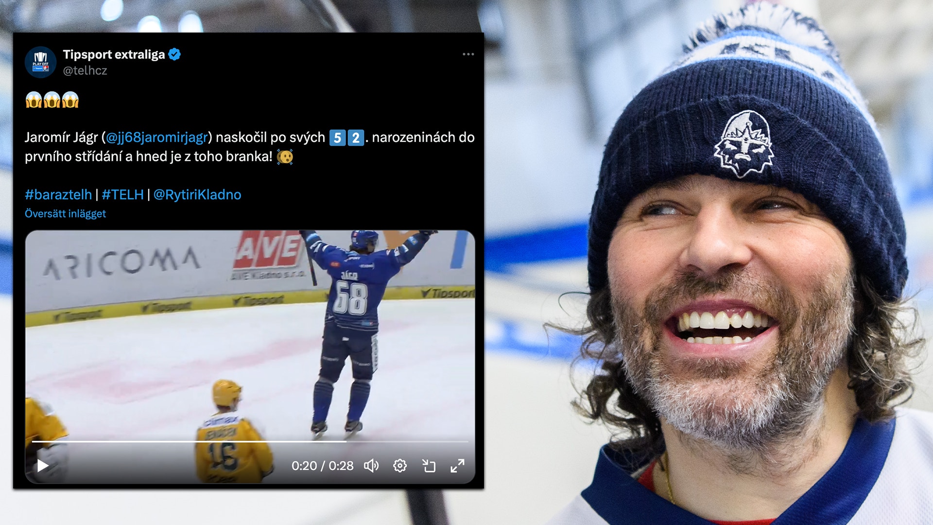Carl Sandin/Bildbyrån, Tweet: Skärmdump "Tipsport extraliga"