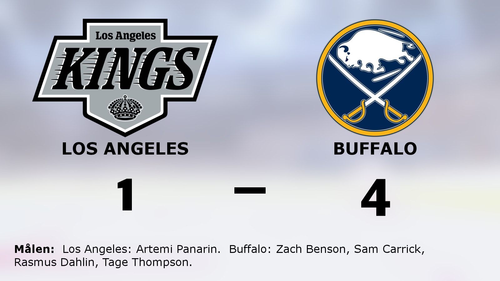 Carrick och Dahlin starka när Buffalo vann mot Los Angeles