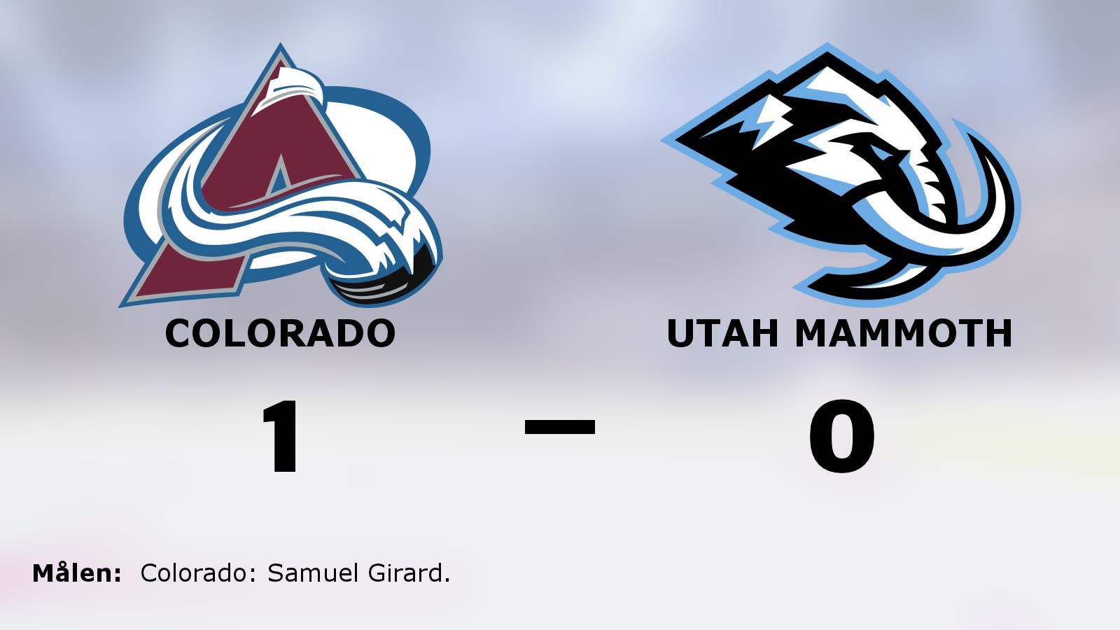 1–0-seger för Colorado mot Utah Mammoth – Samuel Girard matchhjälte