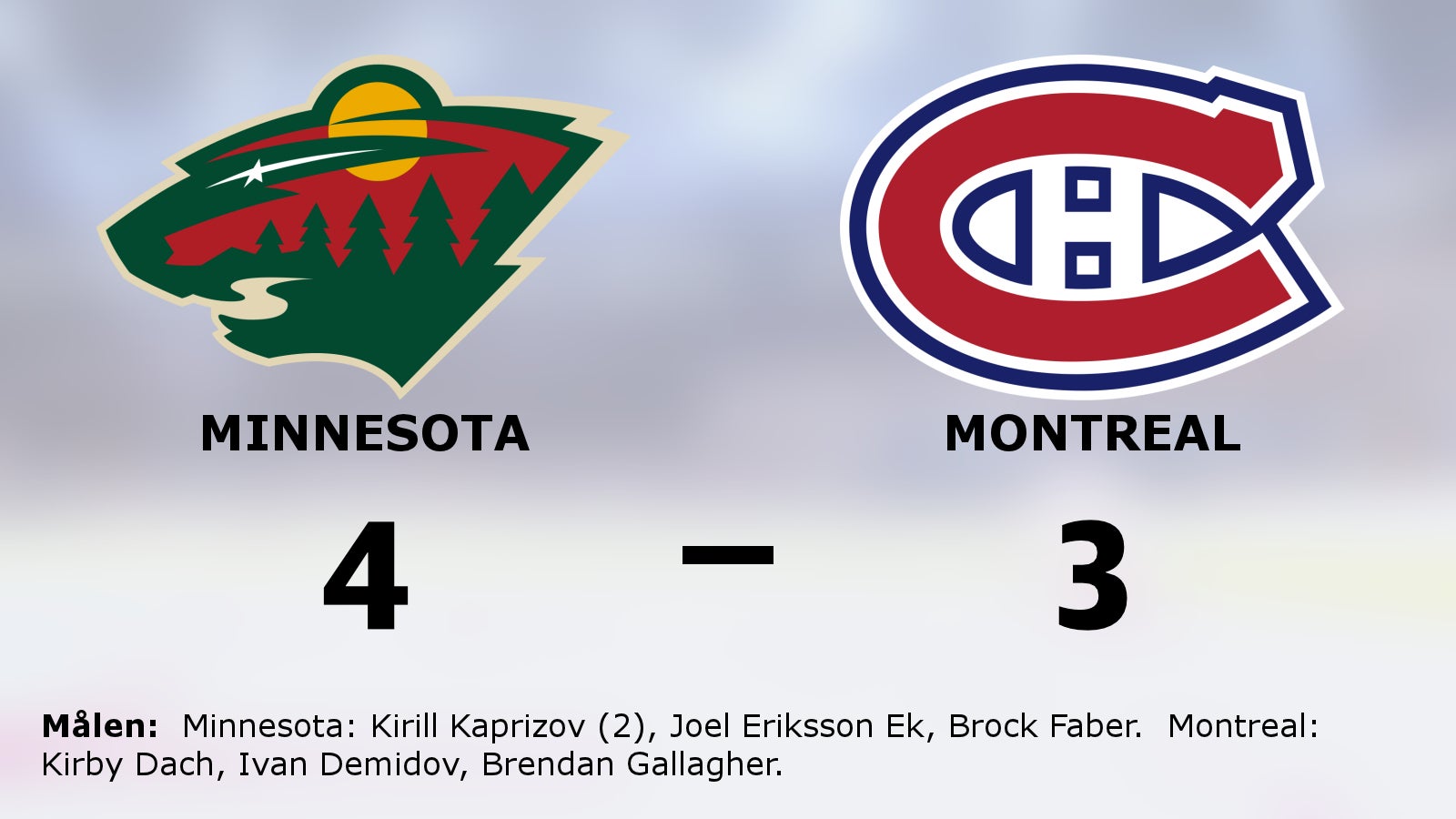 Minnesota vann toppmötet hemma mot Montreal