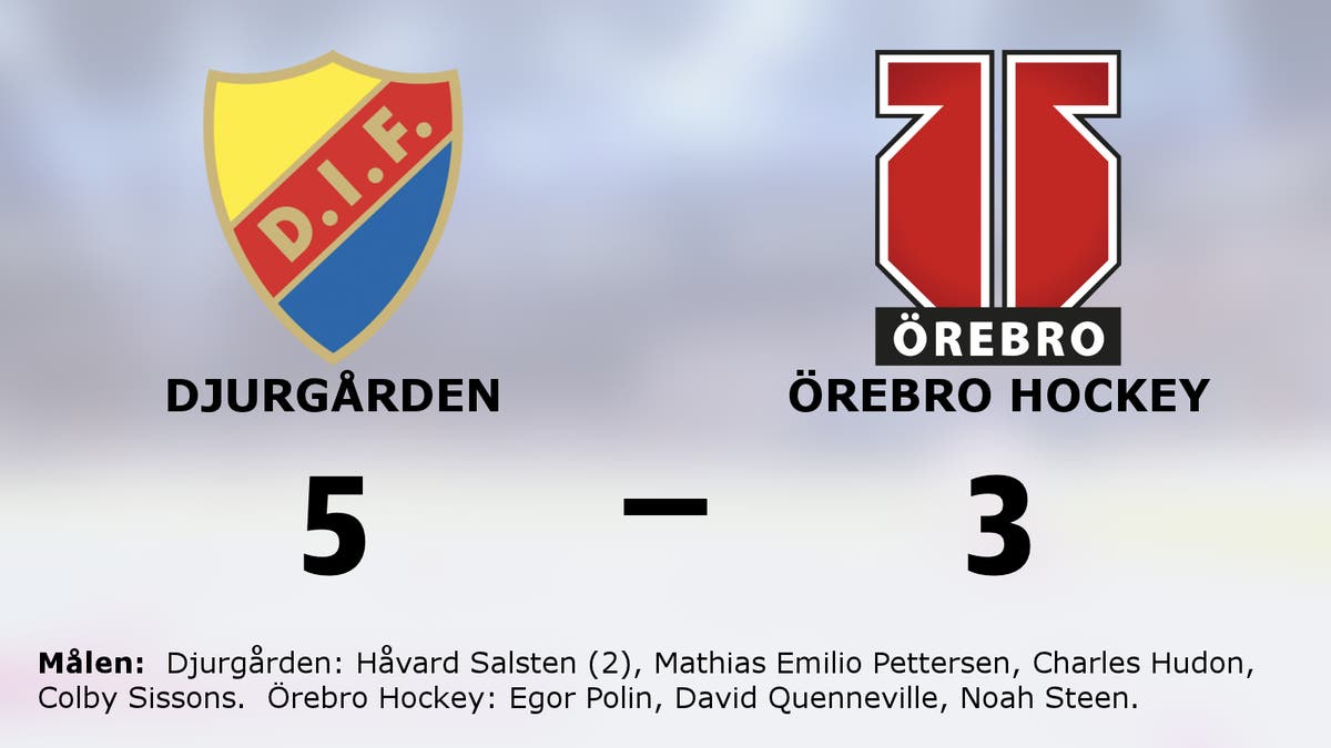 Djurgården avgjorde i tredje perioden i segern mot Örebro Hockey